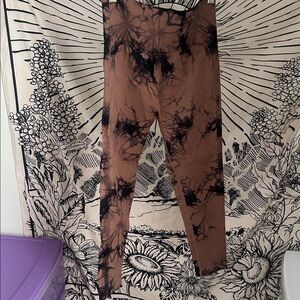 Brown and Black Tie-Dye Leggings